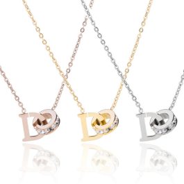 TN162 Dây chuyên titan chữ D lồng khoen