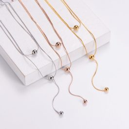 TN346 Dây chuyền titan 2 tầng bi