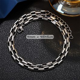 TN522 Dây chuyền titan trơn kiểu ô chữ nhật bo cạnh không kèm mặt