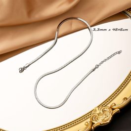 TN531 Dây chuyền titan trơn không kèm mặt kiểu cán dẹp 3mm