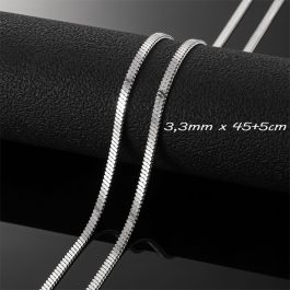 TN531 Dây chuyền titan trơn không kèm mặt kiểu cán dẹp 3mm