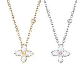 TN633 Dây chuyền nữ titan hoa 4 cánh đính xà cừ