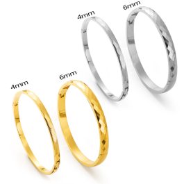 TV112 Vòng tay titan chạm mặt cắt kim cương bảng 6mm 4mm