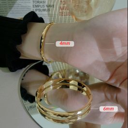 TV112 Vòng tay titan chạm mặt cắt kim cương bảng 6mm 4mm