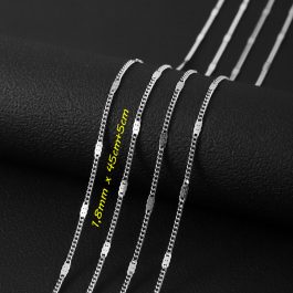 D016 Dây chuyền titan không mặt kiểu lật nhỏ cán dẹp cách điệu