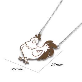 DC008 Dây chuyền inox tuổi dậu hình con gà trong 12 con giáp