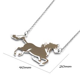 DC009 Dây chuyền inox tuổi ngọ hình con ngựa trong 12 con giáp