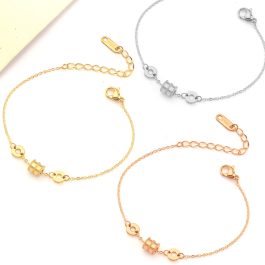 TA366 Lắc tay titan ống tròn nhỏ số la mã hiệu BVL