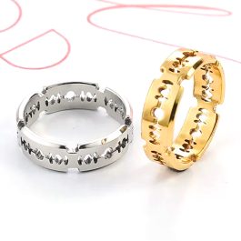 TC067 Nhẫn titan hình lưỡi lam độc đáo cá tính