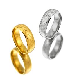 TC297 Nhẫn titan bảng 6mm họa tiết tổ ong