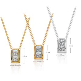 TN057 Dây chuyền titan mặt chữ nhật đá vuông