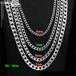 DN002 Dây chuyền nam inox kiểu lật 4mm-7mm