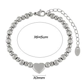TA662 Lắc tay bi titan trái tim cách điệu bi móc máy