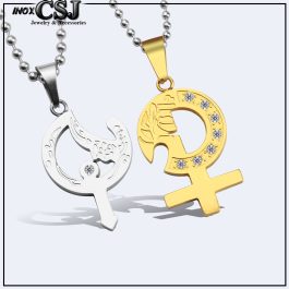MC125 Mặt dây chuyền cặp đôi inox ký hiệu nam nữ