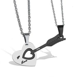MC159 Mặt dây chuyền inox trái tim mũi tên cặp đôi