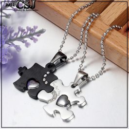 MC186 Mặt dây chuyền inox cặp đôi mảnh ghép