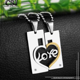 MC197 Mặt dây chuyền cặp đôi mảnh ghép chữ love