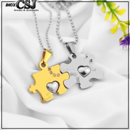 MC266 Mặt dây chuyền inox cặp đôi mảnh ghép