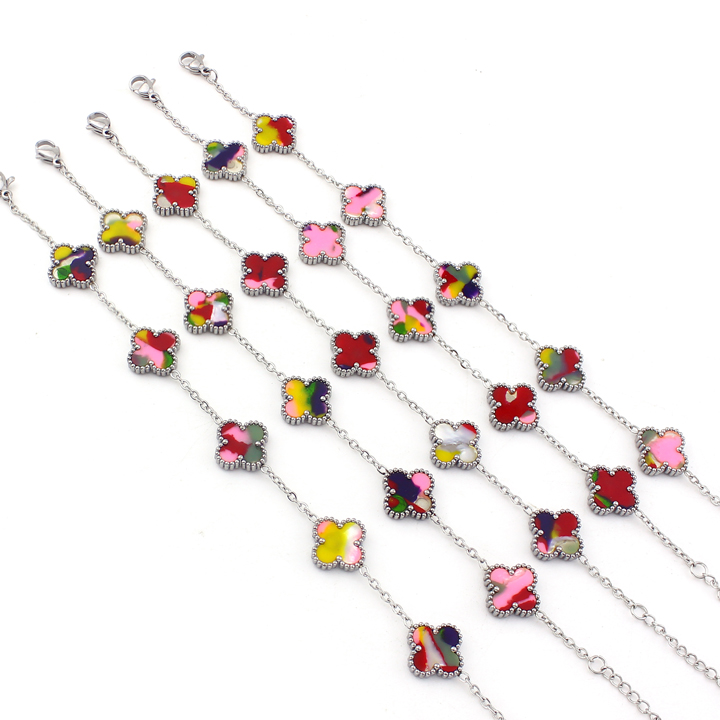 TA031 Lắc tay titan hoa 4 cánh van cleef - Ảnh 2