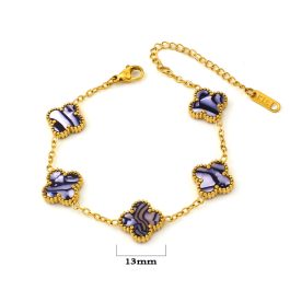 TA106 Lắc tay nữ titan hoa 4 cánh van cleef 13mm