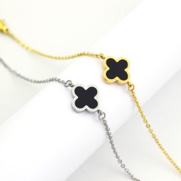 TA108 Lắc tay nữ titan 1 bông hoa 4 cánh Van Cleef LV