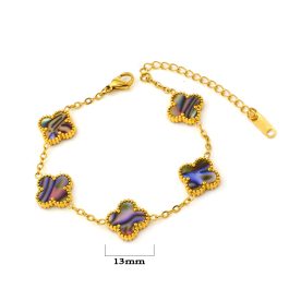 TA129 Lắc tay nữ titan hoa 4 cánh van cleef 13mm