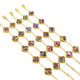 TA129 Lắc tay nữ titan hoa 4 cánh van cleef 13mm