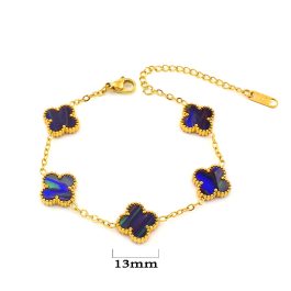 TA130 Lắc tay nữ titan hoa 4 cánh van cleef 13mm