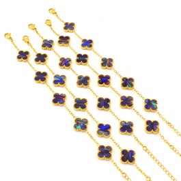 TA130 Lắc tay nữ titan hoa 4 cánh van cleef 13mm