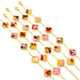 TA131 Lắc tay nữ titan hoa 4 cánh van cleef 13mm
