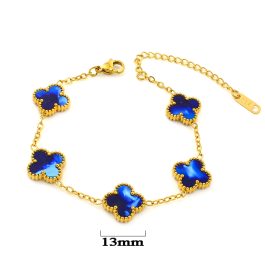 TA142 Lắc tay nữ titan hoa 4 cánh van cleef 13mm