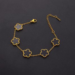 TA441 Lắc tay nữ titan hoa 5 cách van cleef nền màu đen