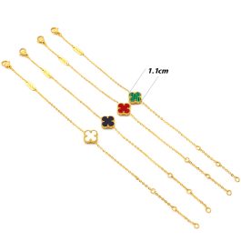 TA465 Lắc tay nữ titan hoa 4 cánh Van Cleef loại bông nhỏ 1,1cm