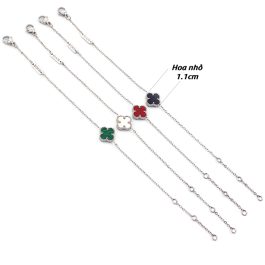 TA466 Lắc tay nữ titan hoa 4 cánh Van Cleef loại bông nhỏ 1,1cm
