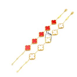 TA473 Lắc tay titan nữ hoa 4 cánh van cleef 15mm