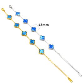 TA486 Lắc tay van cleef hoa 4 cánh nền màu xanh bầu trời 13mm
