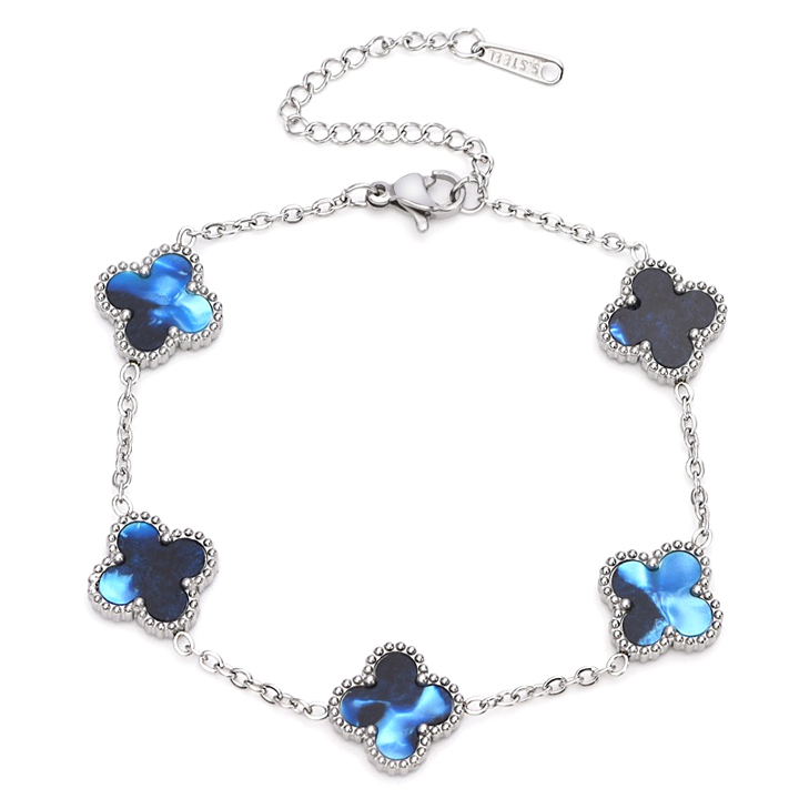 TA495 Lắc tay titan hoa 4 cánh van cleef