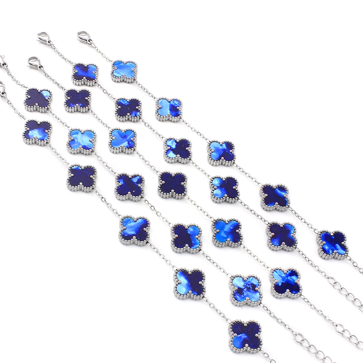 TA495 Lắc tay titan hoa 4 cánh van cleef - Ảnh 2