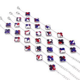 TA496 Lắc tay titan hoa 4 cánh van cleef