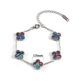 TA498 Lắc tay titan hoa 4 cánh van cleef