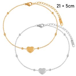 TA523 Lắc chân nữ titan trái tim