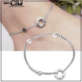 TA611 Lắc chân nữ titan cartier love màu trắng