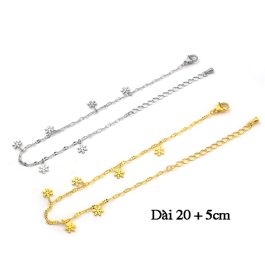 TA653 Lắc chân titan hoa tuyết cách điệu