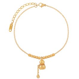 TA677 Lắc chân nữ titan hồ lô cách điệu hạt vuông