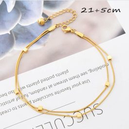TA684 Lắc chân titan 2 tầng khối vuông cách điệu