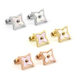 TB161 Bông tai titan thời trang LV cẩm xà cừ