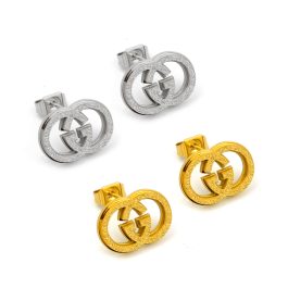 TB194 Bông hoa khuyên tai nữ titan thời trang Gucci phun cát