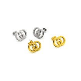 TB194 Bông hoa khuyên tai nữ titan thời trang Gucci phun cát
