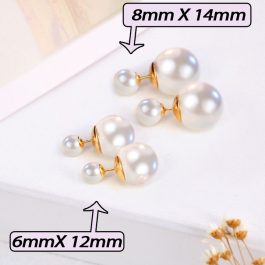 TB197 Bông hoa tai, khuyên tai titan dior ngọc trai cao cấp