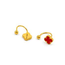 TB218 Bông tai nữ titan hoa 4 cách Van Cleef LV